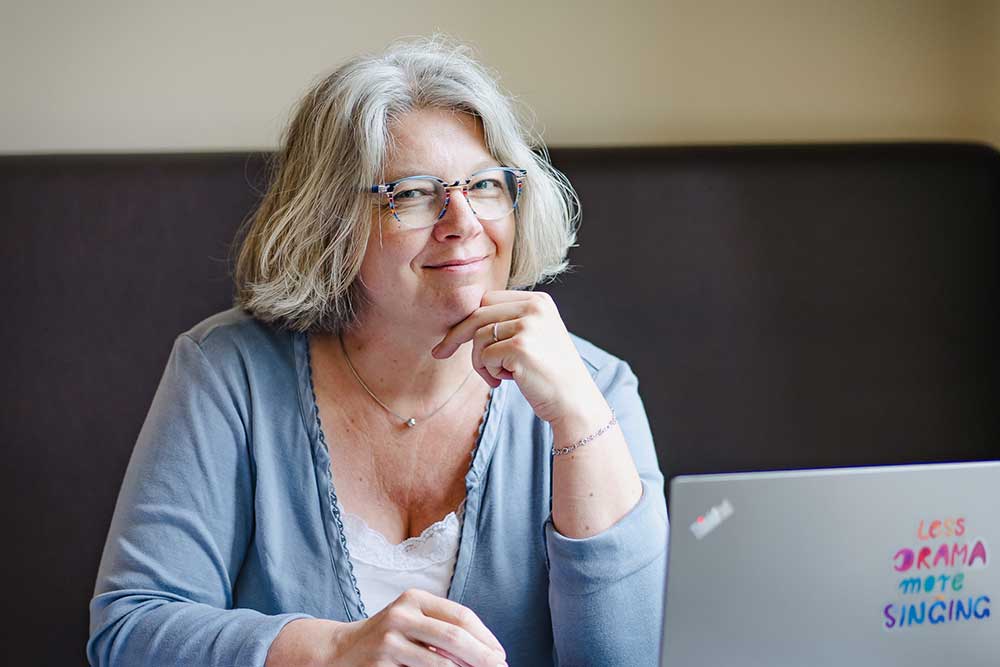 Sandra Lücke bereitet Chorworkshop vor